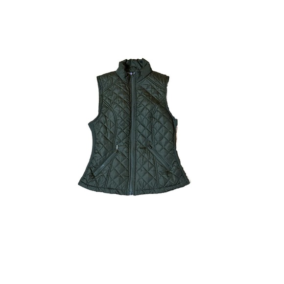 Women's Puffer Vest Jacket with Pockets by Laura Scott Size S Army Green - Picture 1 of 6